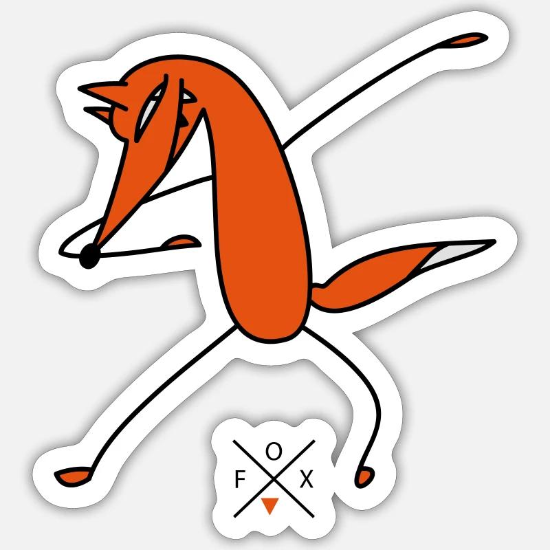 Schlauer Dab - Sticker Größe S (10 x 10 cm) - Mattweiß