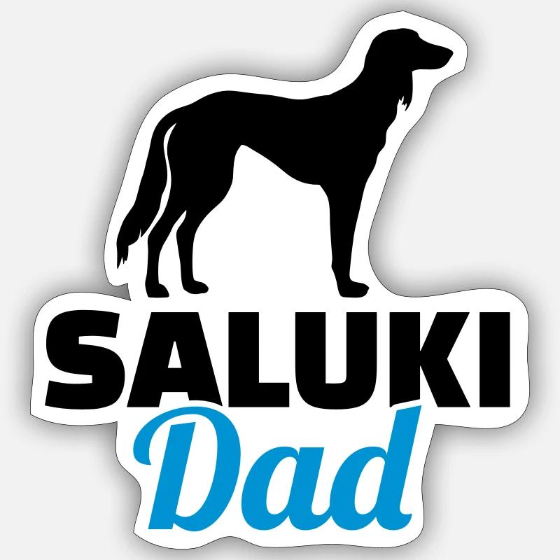 Saluki - Sticker Größe S (10 x 10 cm) - Mattweiß