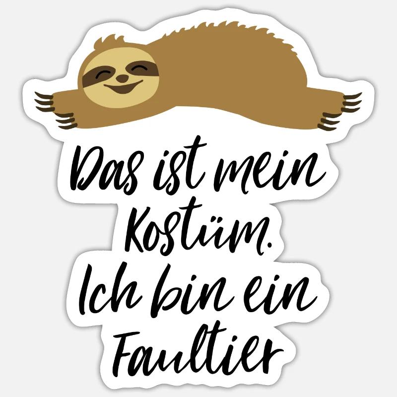 Faultier Kostüm Sticker Größe S (10 x 10 cm)