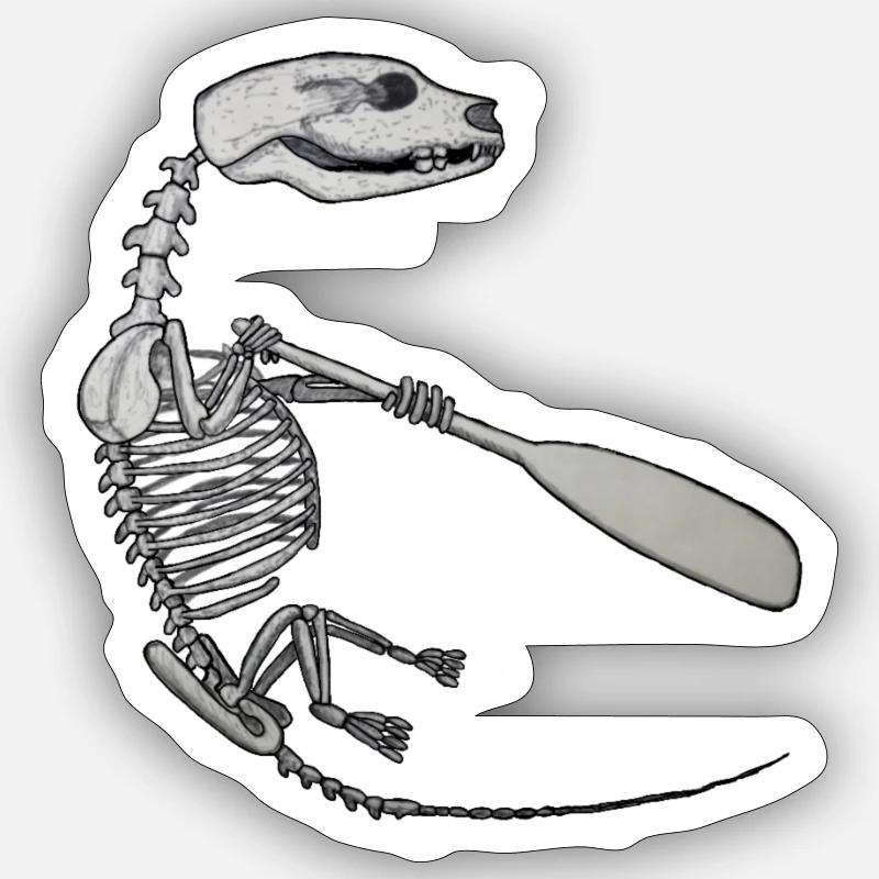 Skeleton Quentin - Sticker size S (10 x 10 cm) - white matte