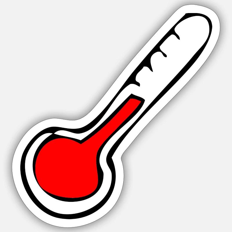 thermometer - Sticker Größe S (10 x 10 cm) - Mattweiß