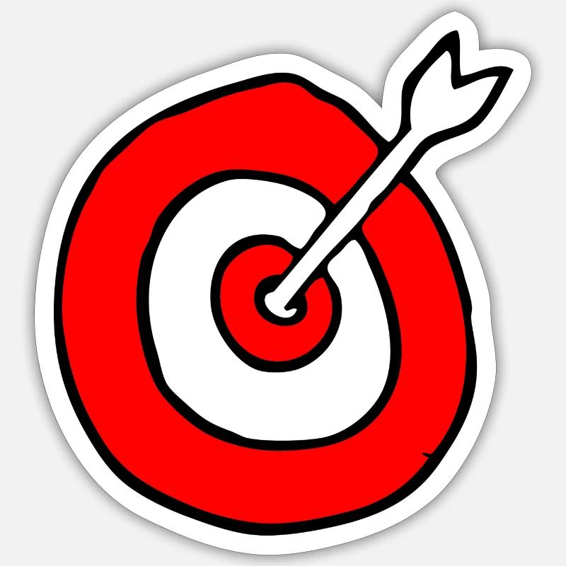 flèche dans la cible - Sticker taille S (10 x 10 cm) - blanc mat