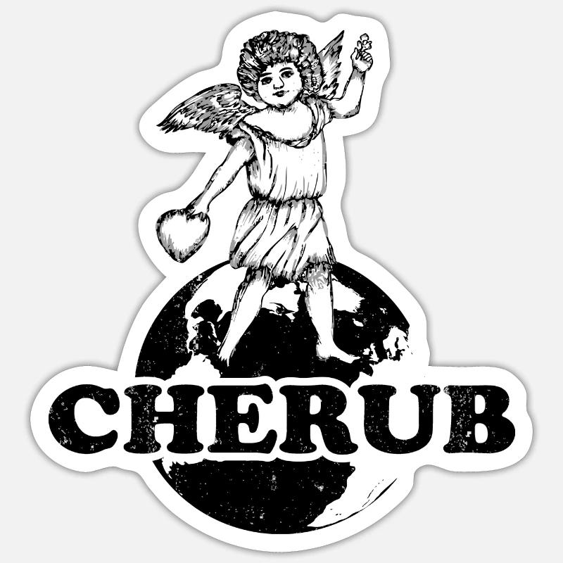 Cherub - Sticker Größe S (10 x 10 cm) - Mattweiß