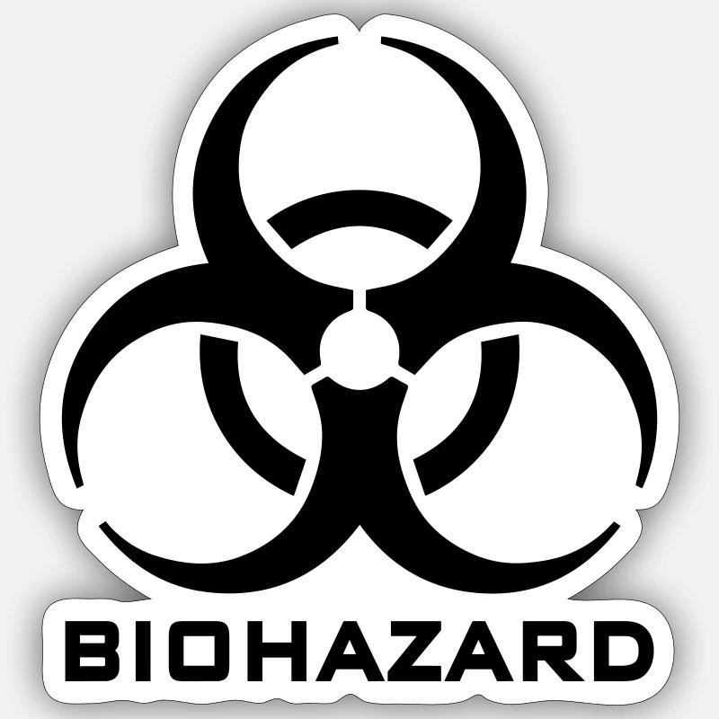biohazard - Sticker Größe S (10 x 10 cm) - Mattweiß