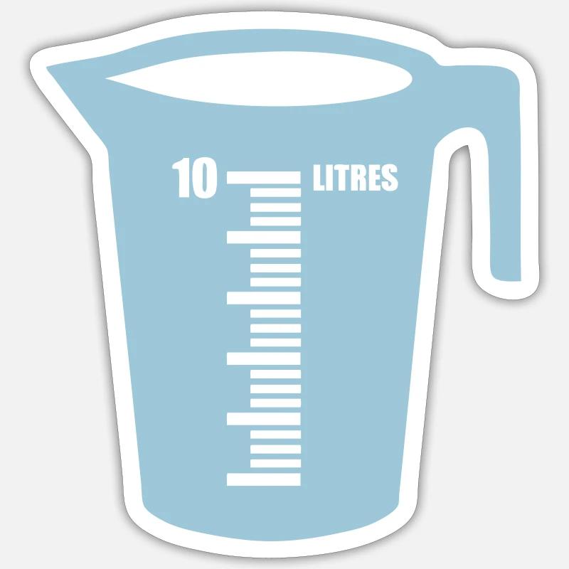 braud litre container - Sticker size S (10 x 10 cm) - white matte
