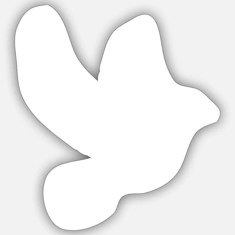 Colombe - Sticker taille S (10 x 10 cm) - blanc mat