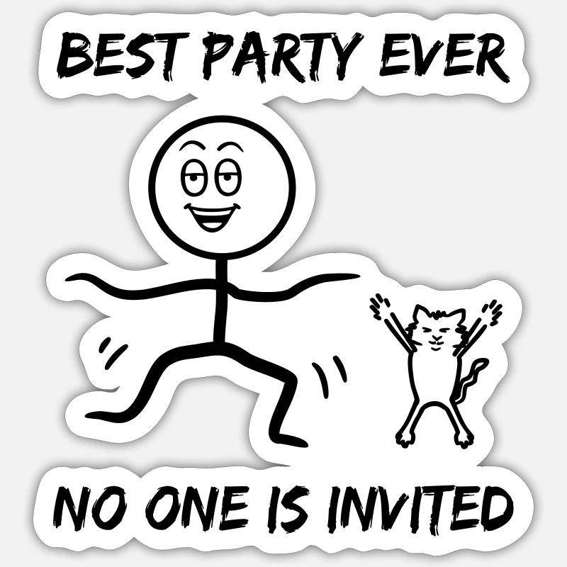 Best introvert party ever - Sticker size S (10 x 10 cm) - white matte