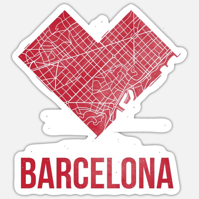 Barcelone - Sticker taille S (10 x 10 cm) - blanc mat