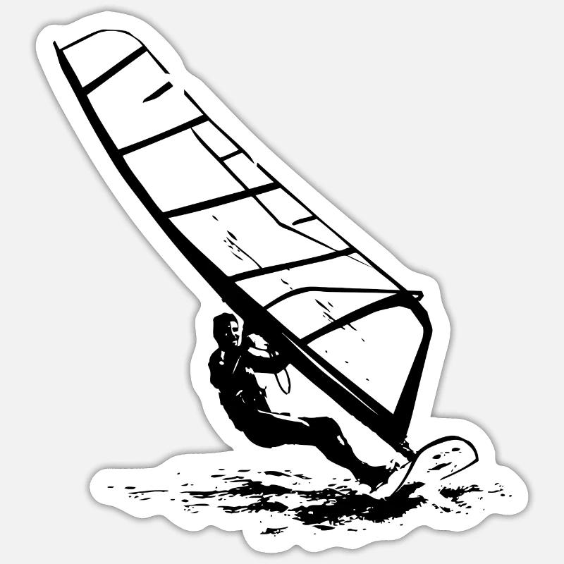 Windsurfing - Surfer - Sticker Größe S (10 x 10 cm) - Mattweiß
