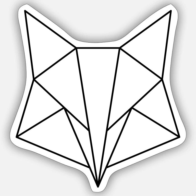 Fox Fox Animal Minimal Sticker taille S (10 x 10 cm)