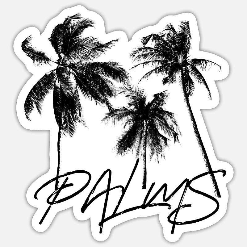 Palmiers (delta) - Sticker taille S (10 x 10 cm) - blanc mat