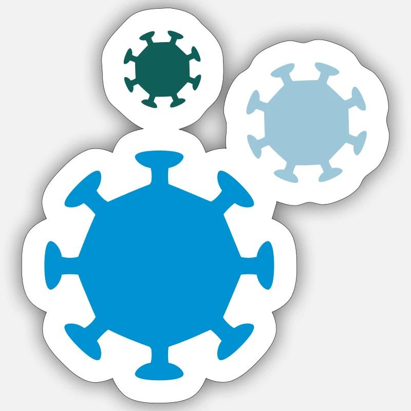 virus - Sticker taille S (10 x 10 cm) - blanc mat