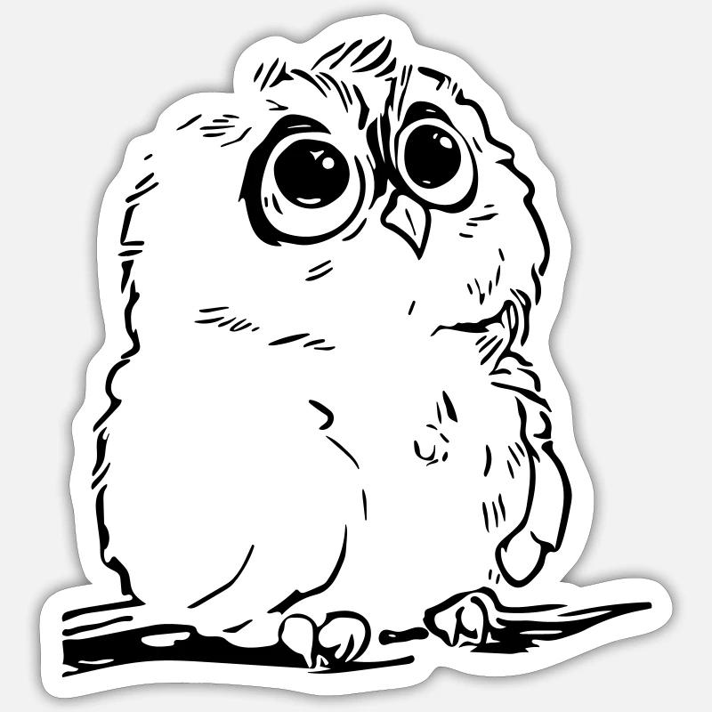 Cute owl - Sticker size S (10 x 10 cm) - white matte