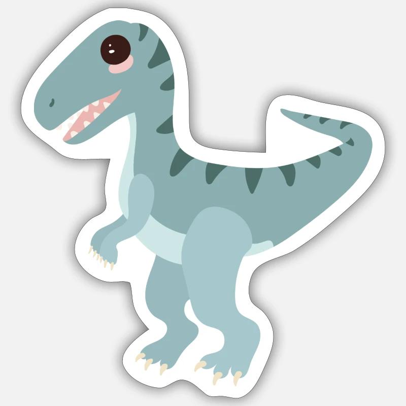 Velociraptor - Sticker taille S (10 x 10 cm) - blanc mat