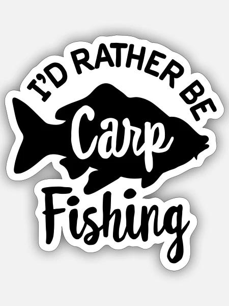 Ich wäre lieber Karpfenfischer Karpfenfischer Carphunter - Sticker Größe S (10 x 10 cm) - Mattweiß