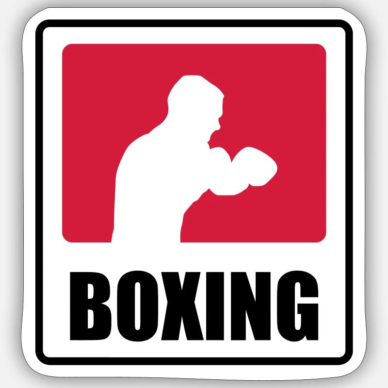 Boxer - Boxen 🥊 - Sticker Größe S (10 x 10 cm) - Mattweiß
