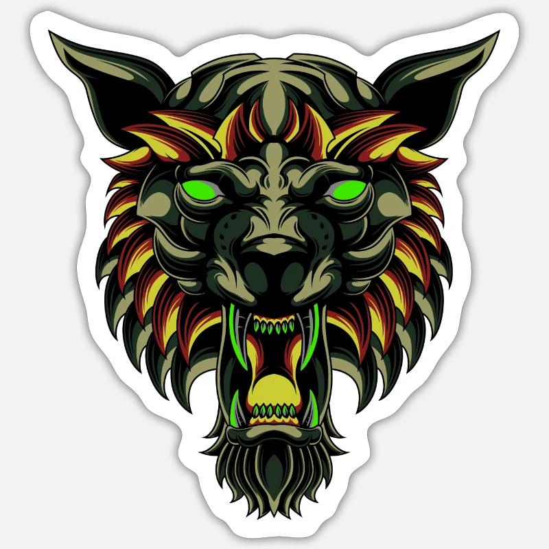 Wolf Tshirt, Wolf Liebhaber Tshirt Werwolf Sticker Größe S (10 x 10 cm)