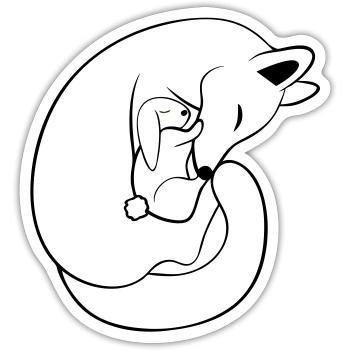 Fuchs & Hase - Sticker Größe S (10 x 10 cm) - Mattweiß - Vorne
