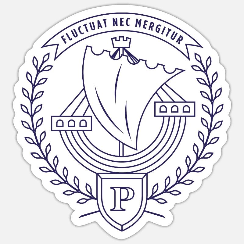 Fluctuat Nec Mergitur - Sticker taille S (10 x 10 cm) - blanc mat