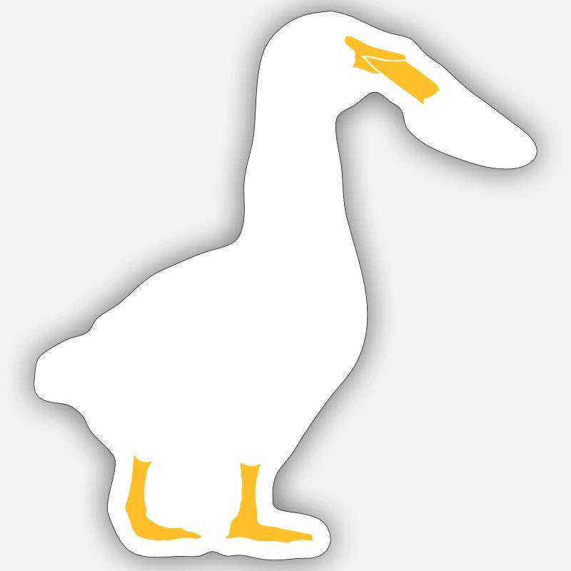 Gefährliche bewaffnete Gans - Sticker Größe S (10 x 10 cm) - Mattweiß