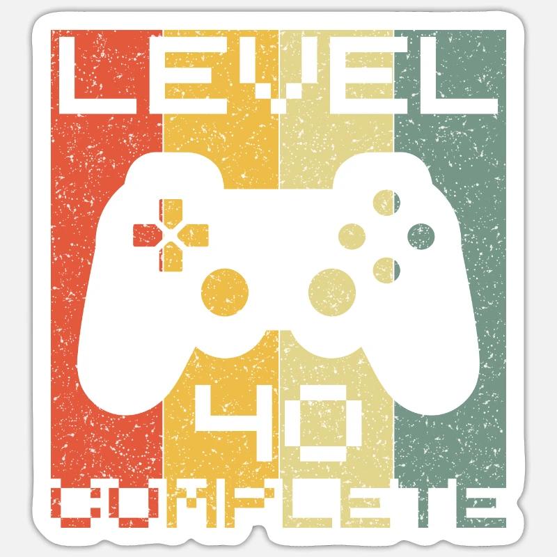 Level 40 complete - Sticker Größe S (10 x 10 cm) - Mattweiß