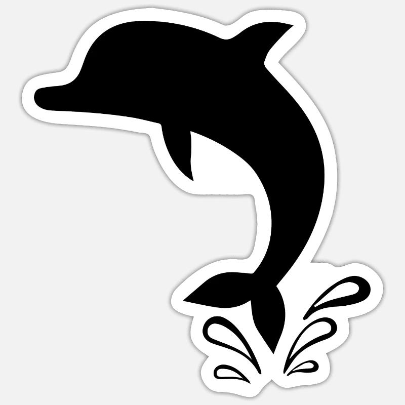 Dolphin Dolphins - Sticker size S (10 x 10 cm) - white matte