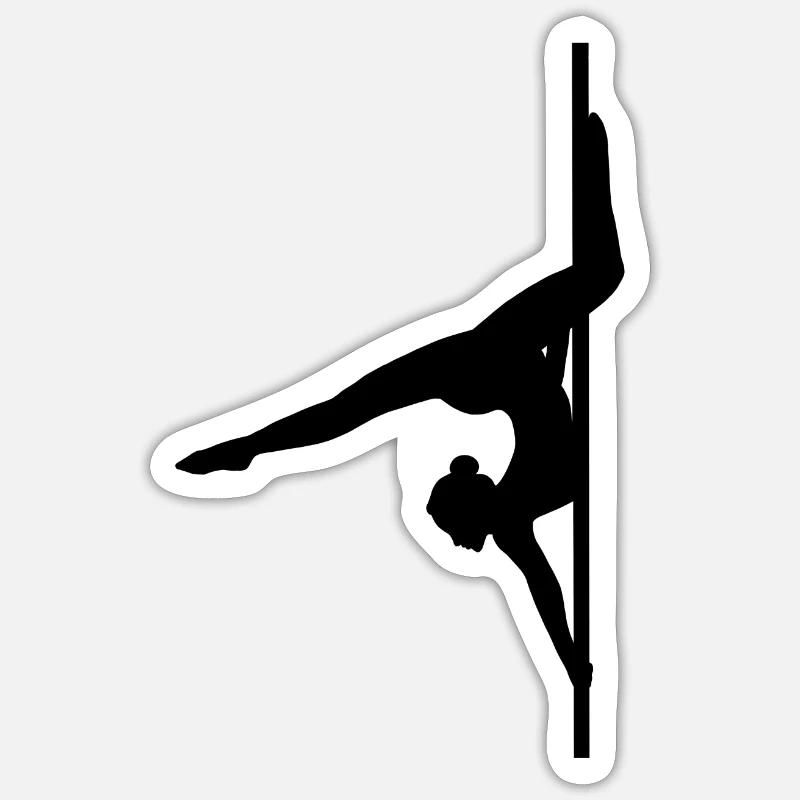 Pole Dance Shape Shadow Figure Butterfly - Sticker size S (10 x 10 cm) - white matte