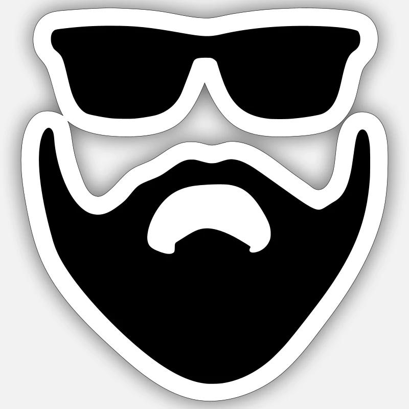 Bart Männer Geschenk Geschenkidee Sticker Größe S (10 x 10 cm)