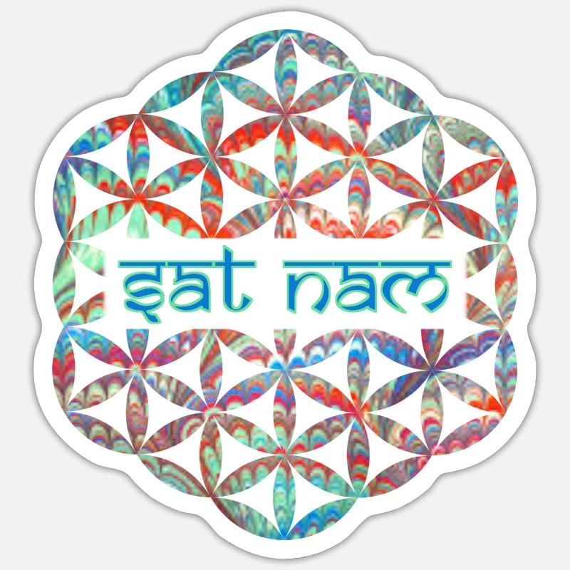 mantra dat nam e 72 - Sticker Größe S (10 x 10 cm) - Mattweiß