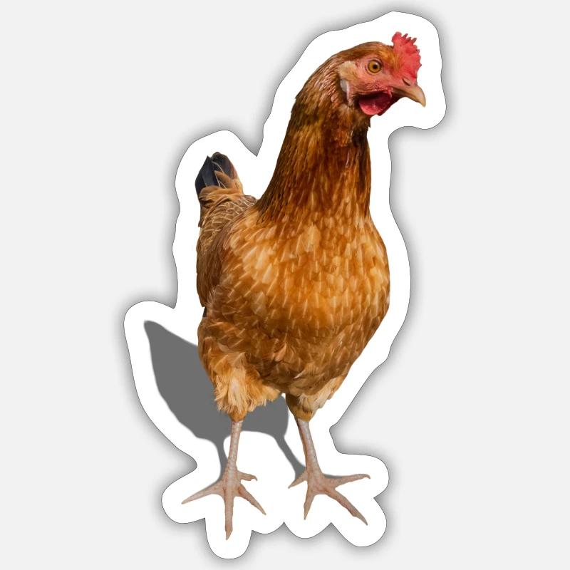Henne - Sticker Größe S (10 x 10 cm) - Mattweiß