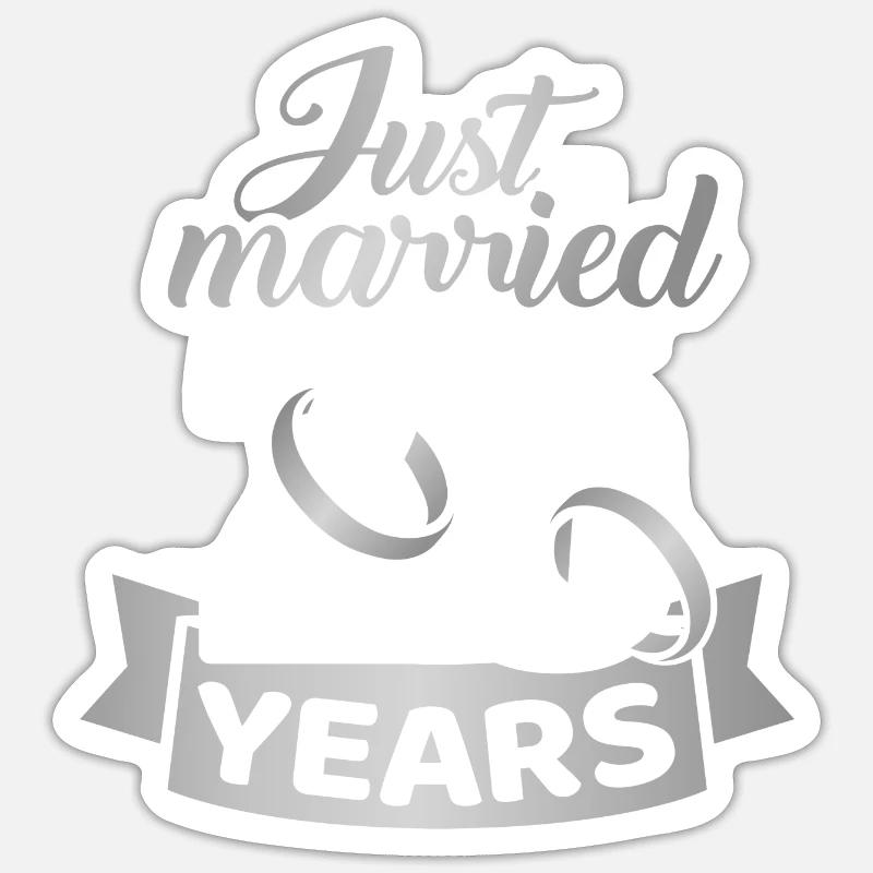 Silver wedding anniversary - Sticker size S (10 x 10 cm) - white matte