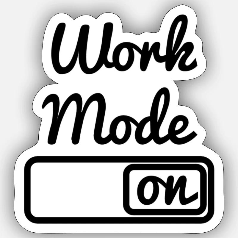 Work Mode - Sticker taille S (10 x 10 cm) - blanc mat