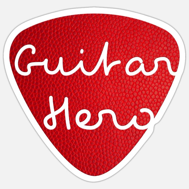 Guitar Hero - Leather - Sticker taille S (10 x 10 cm) - blanc mat