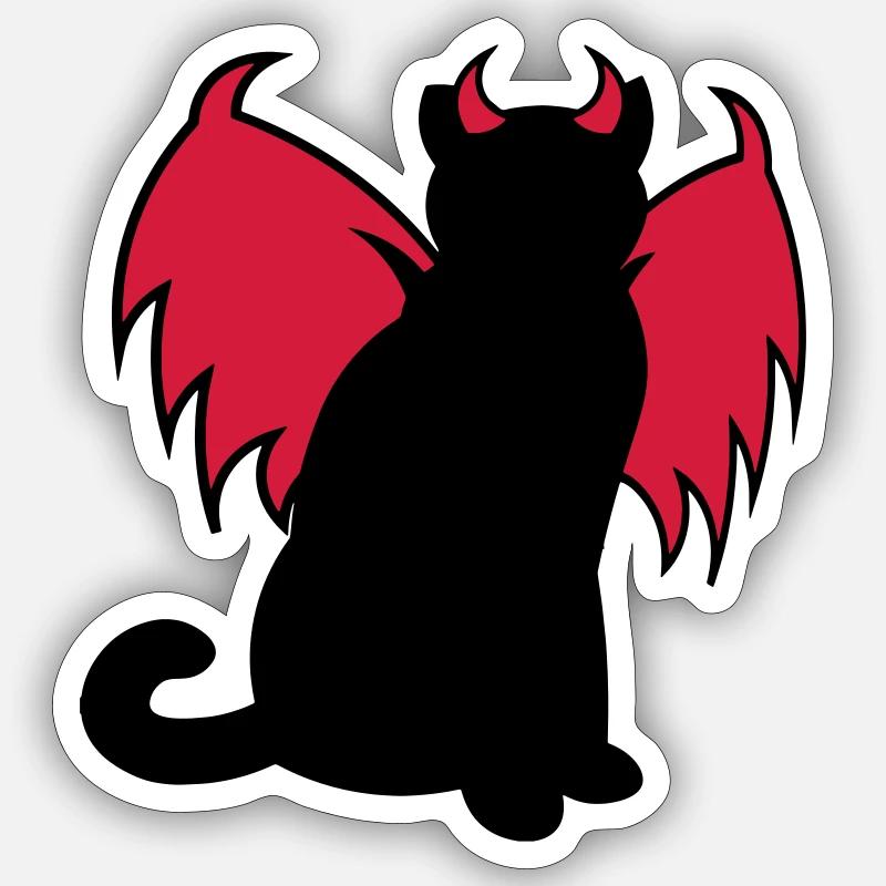 Devil Cat / Teufelskatze / chat diable / gift idea Sticker Größe S (10 x 10 cm)
