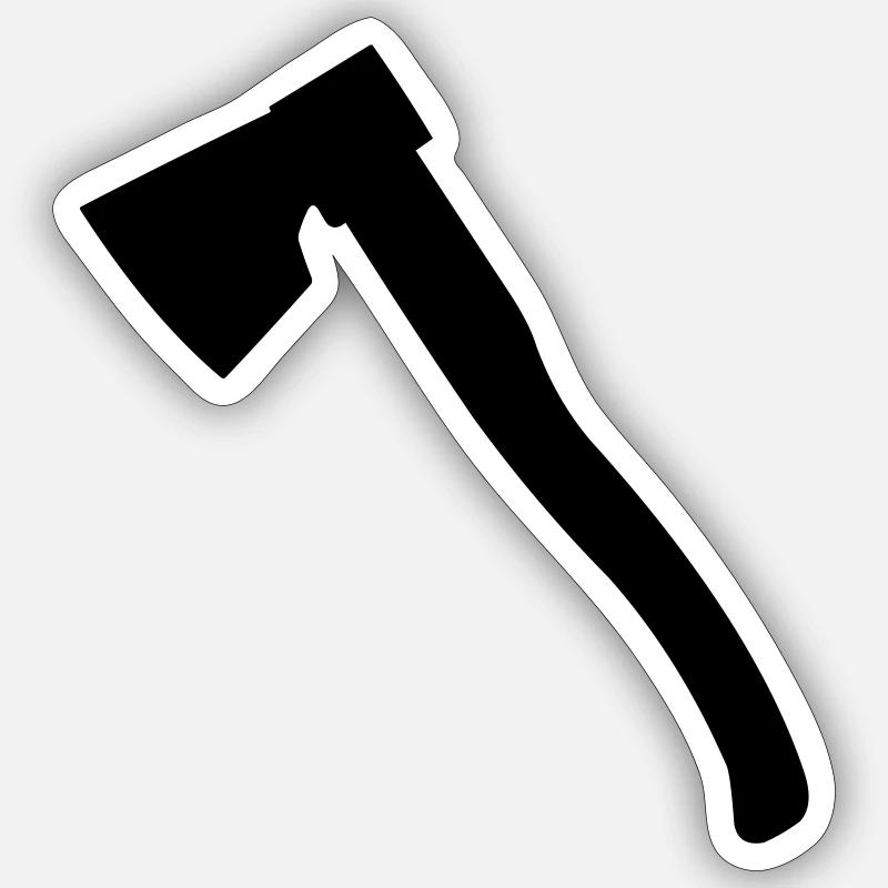 Axe wood axe chopping axe for lumberjack carpenter - Sticker size S (10 x 10 cm) - white matte