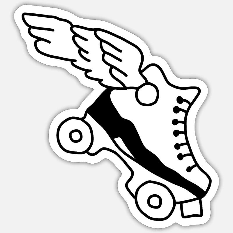 Inline wing - Sticker size S (10 x 10 cm) - white matte