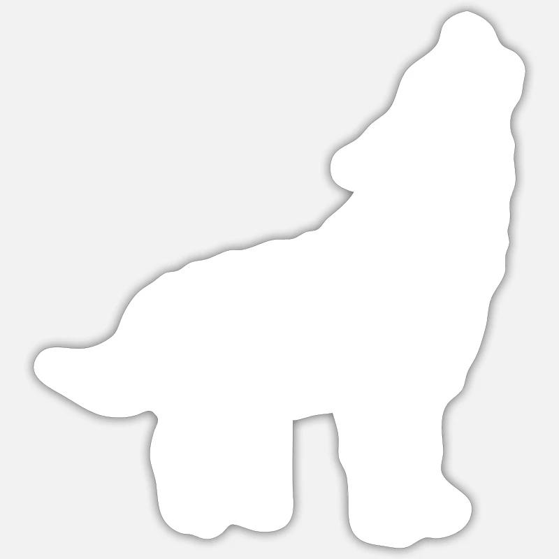 Wolf trees howling Sticker size S (10 x 10 cm)