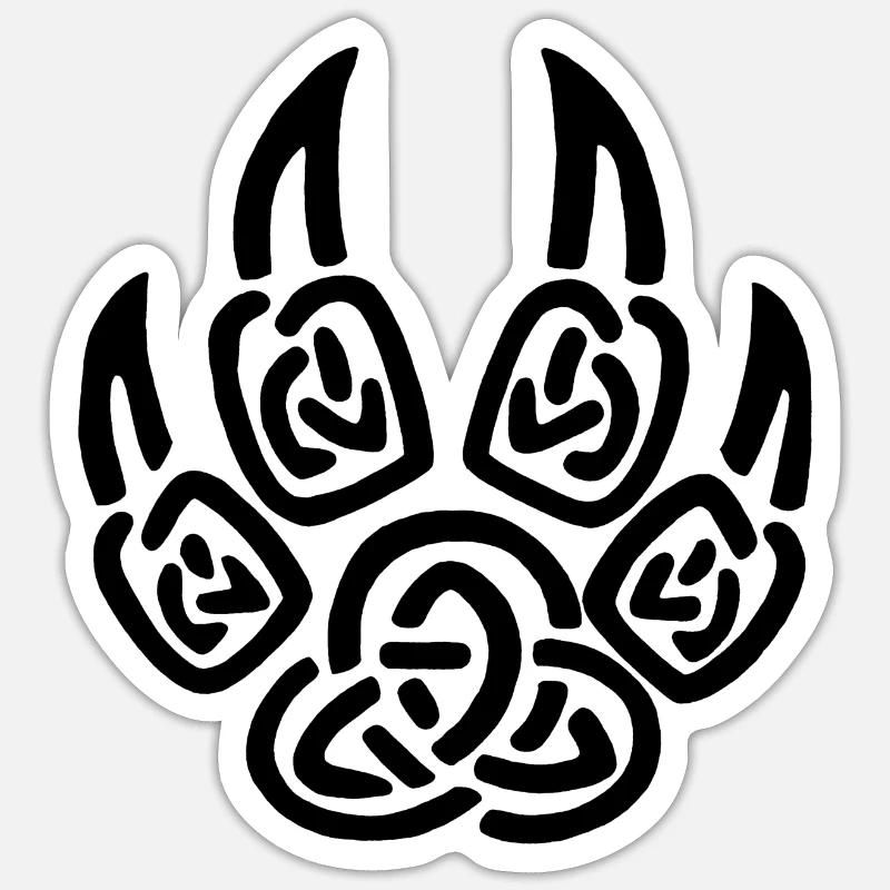 Black viking wolf claws - Sticker size S (10 x 10 cm) - white matte