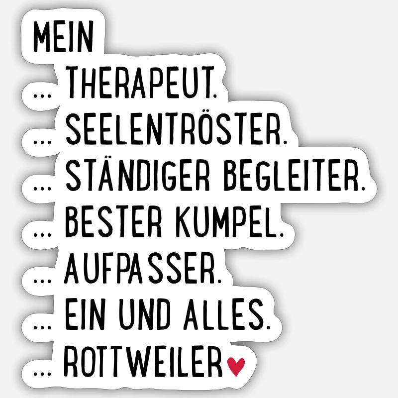 rottweiler - Sticker Größe S (10 x 10 cm) - Mattweiß