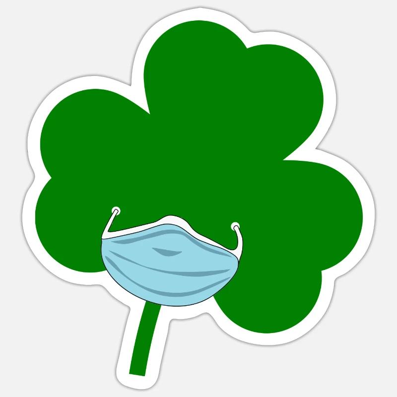 Masque de la Saint-Patrick Sticker taille S (10 x 10 cm)