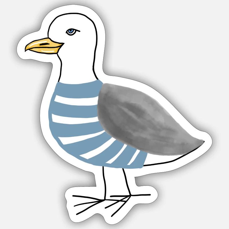 Möwe Maritim - Sticker Größe S (10 x 10 cm) - Mattweiß