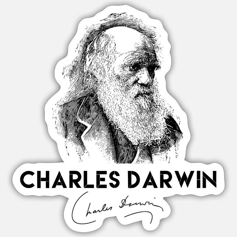 Darwin, Charles Darwin, Darwin portrait, Darwin si Sticker size S (10 x 10 cm)
