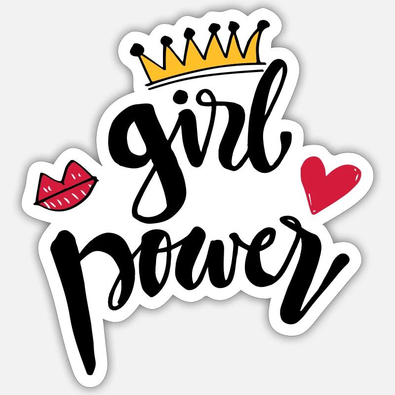 Mädchenpower - Sticker Größe S (10 x 10 cm) - Mattweiß