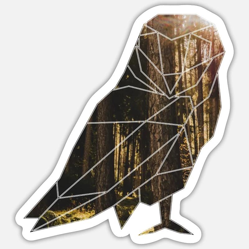 Die Eule im wald Sticker Größe S (10 x 10 cm)
