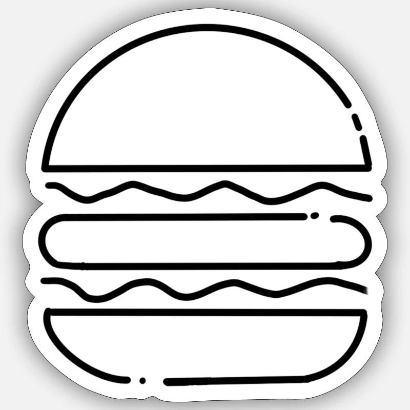 Burger - Sticker Größe S (10 x 10 cm) - Mattweiß