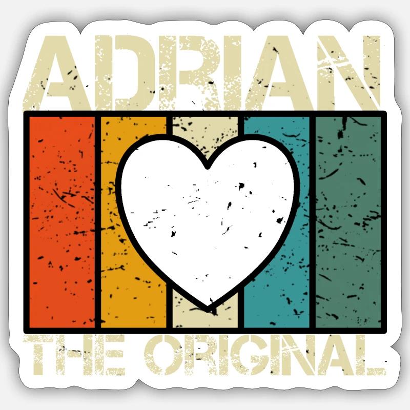 Adrian - Sticker taille S (10 x 10 cm) - blanc mat