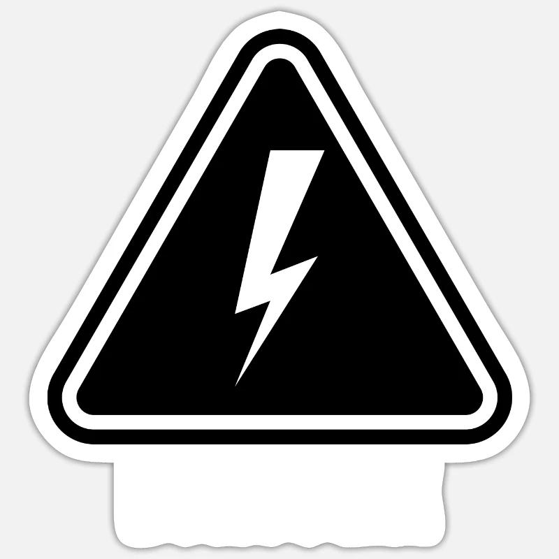 Attention - Sticker taille S (10 x 10 cm) - blanc mat