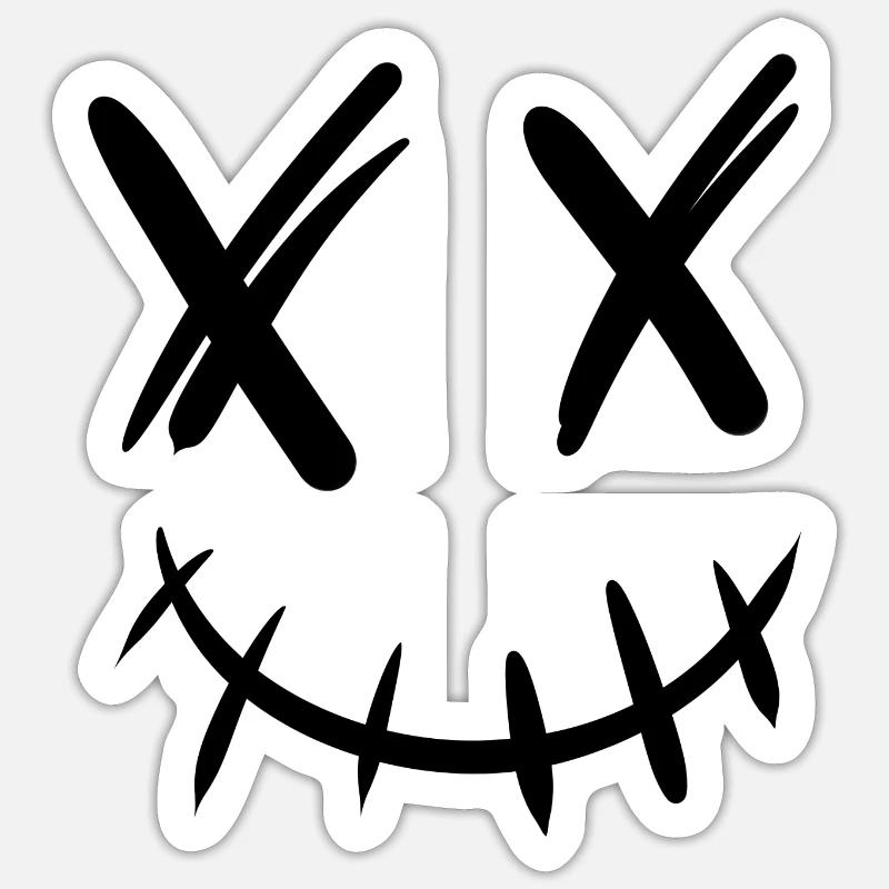 Bouche fermée Smile - Sticker taille S (10 x 10 cm) - blanc mat