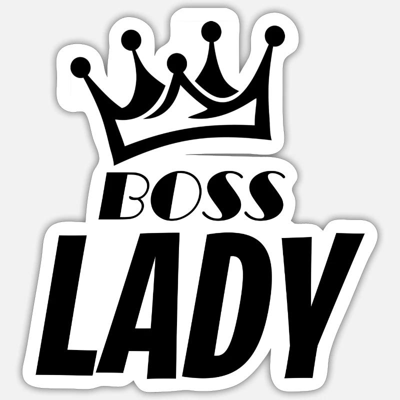 Boss Lady - Sticker taille S (10 x 10 cm) - blanc mat