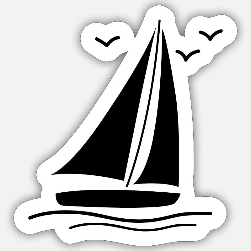 segelboot - Sticker Größe S (10 x 10 cm) - Mattweiß